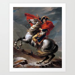 Napoleon Crossing the Great St Bernard Pass  Art Print