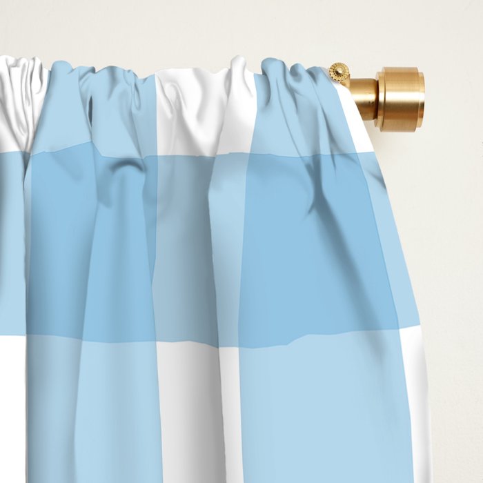 Light Blue White Gingham Pattern Blackout Curtain By Nlmiller07art Society6