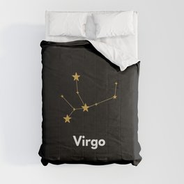 Virgo, Virgo Sign, Black Comforter