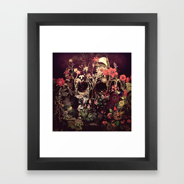 Bloom Skull Framed Art Print