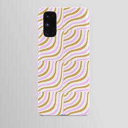 Pastel Pink and Gold Striped Shells Android Case