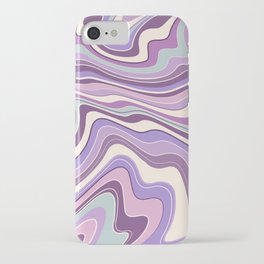 Retro Wavy Warped MarbleLines in Purple iPhone Case