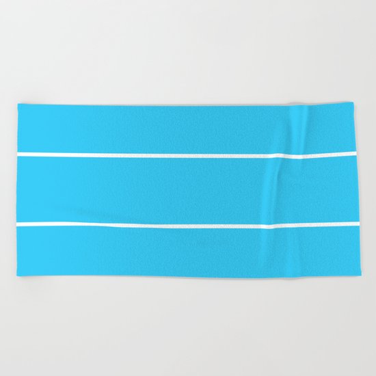Aqua Teal- Maritime Aqua Teal Stripes Pattern 1 - Mix & Match Beach Towel