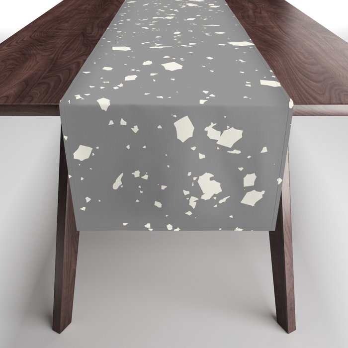 Grey Terrazzo Seamless Pattern Table Runner