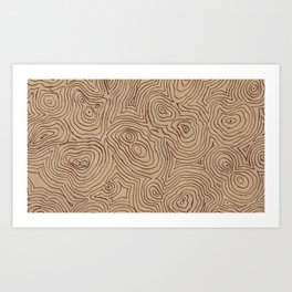 Wood Grain Pattern Drawing Art Print