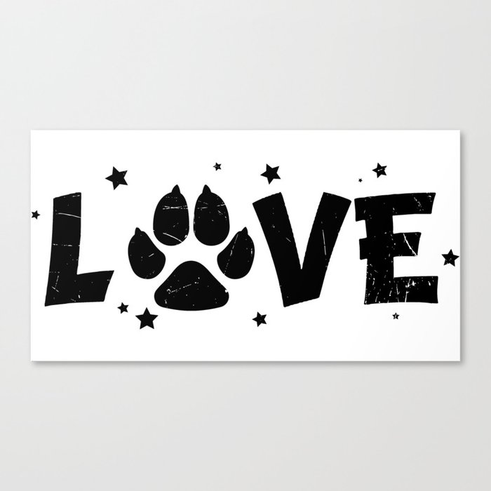 Paw Love Pet Lover Dog Cat Canvas Print
