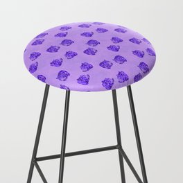 pattern with abstract style bear heads in purples Bar Stool