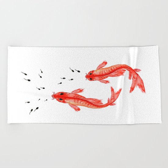 Curiosity. Fish and Tabpole Beach Towel