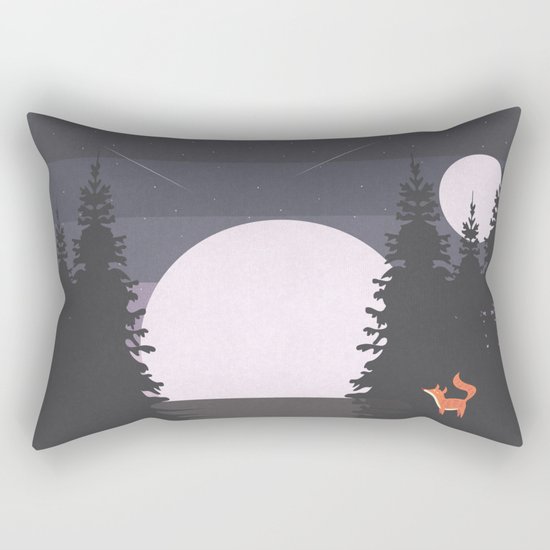 Two Moon Night Rectangular Pillow