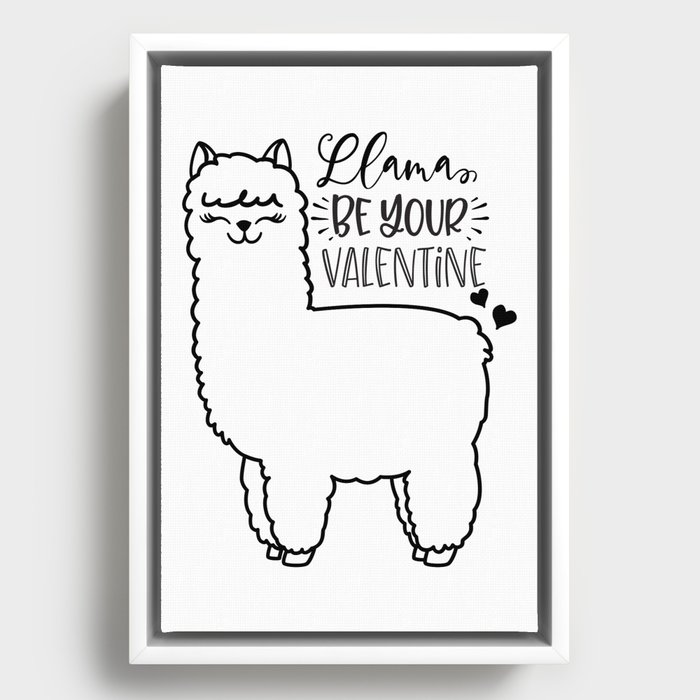 Llama Be Your Valentine Framed Canvas