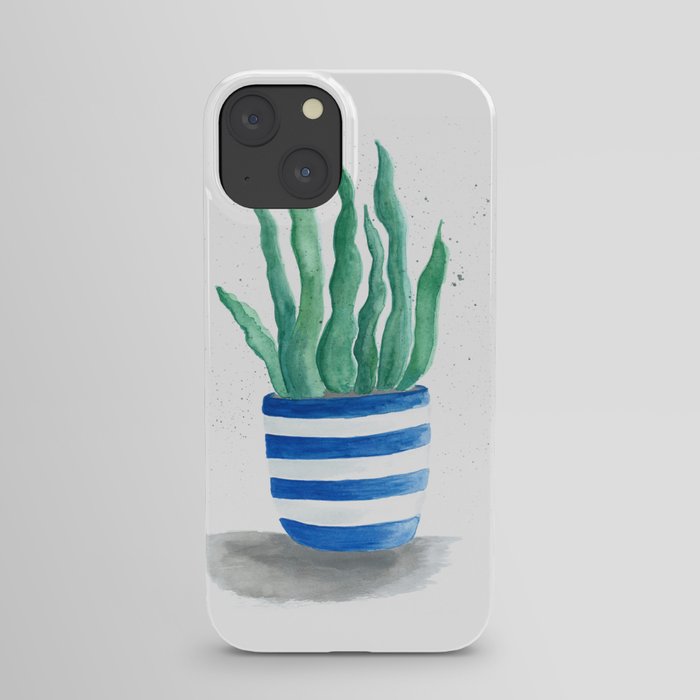Succulent in striped pot iPhone Case