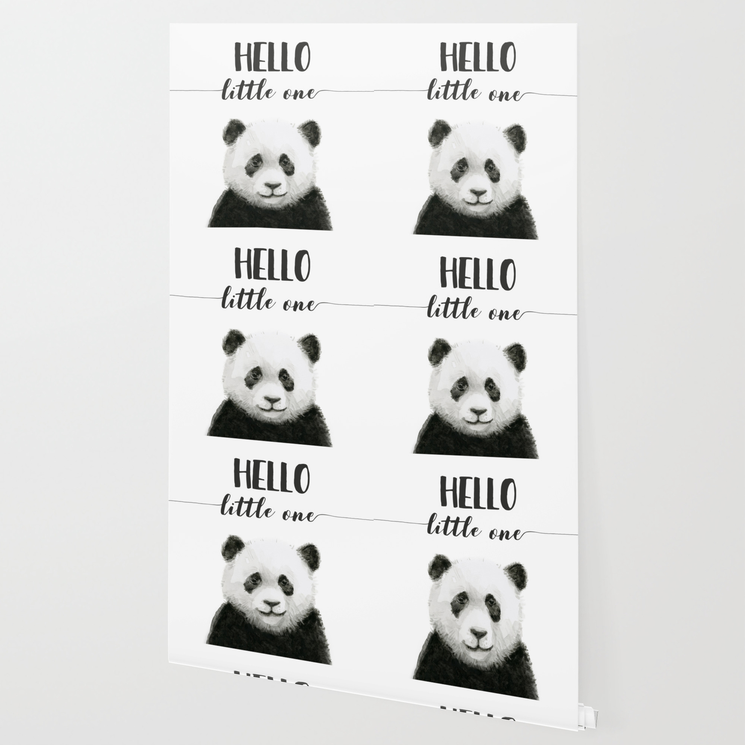 Panda Art Print Baby Animals Hello Little One Nursery Decor Wallpaper By Olechka Society6
