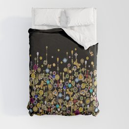 Diamond and gold hearts for a glamorous Hollywood bohemian girl. Duvet Cover