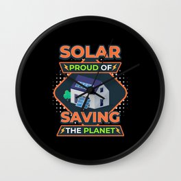 Saving The Planet Photovoltaic Sun Solar Wall Clock