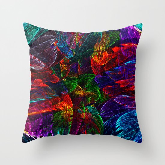 Bright Colored Leaves Throw Pillow