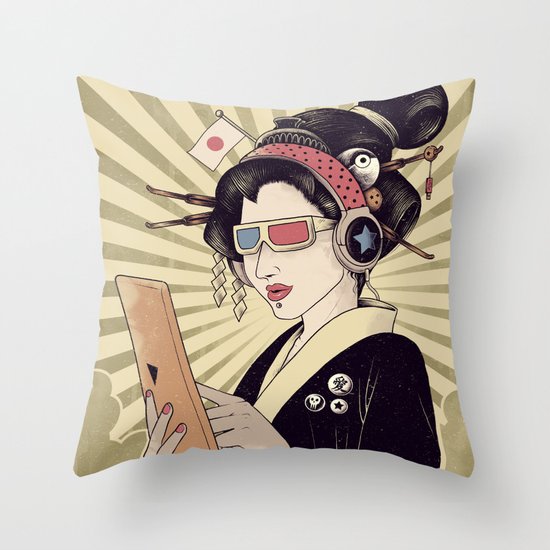 Geisha Throw Pillow