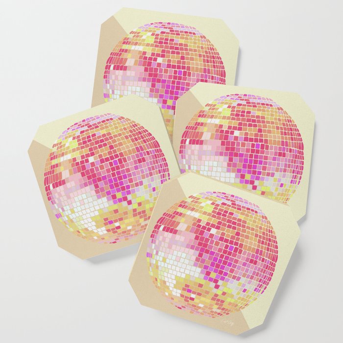 Disco Ball – Pink Ombré Coaster
