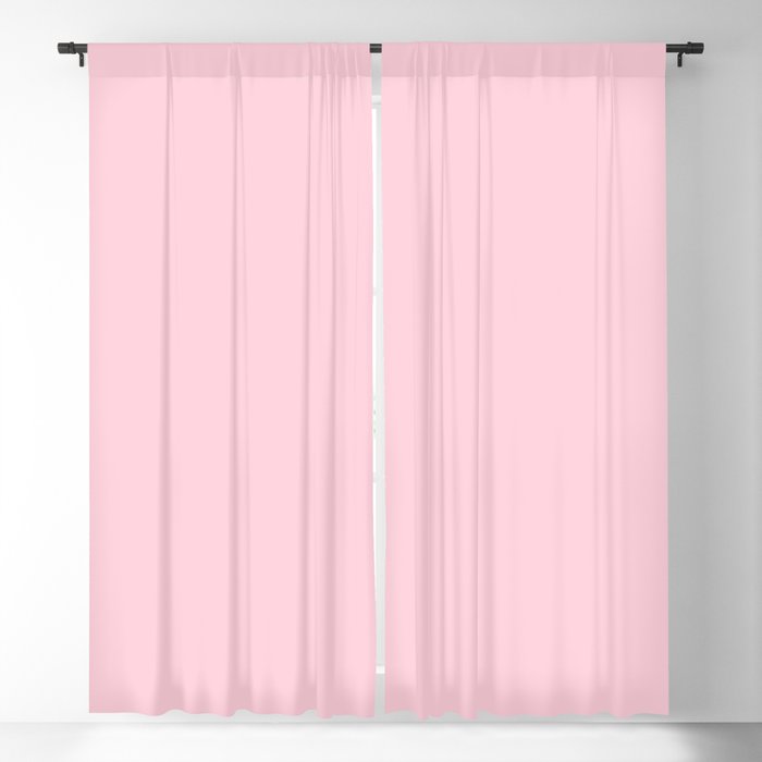 Light Soft Pastel Pink Solid Color Blackout Curtain