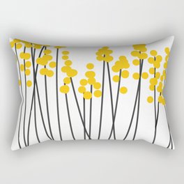 Hello Spring! Yellow/Black Retro Plants on White #decor #society6 #buyart Rectangular Pillow