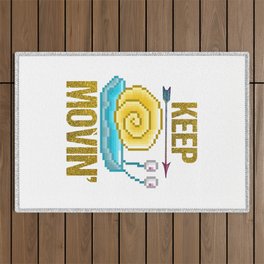 Keep moving, pixel snail Outdoor Rug
