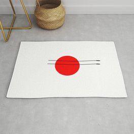 THE RISING SUN Rug | Digital, Graphicdesign, Minimalist, Japaneseinspired, Cleancut, Abstract, Modern, Redsun 