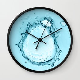 Water Splash Wall Clock | Photograph, Overhead, Abstract, Photo, Aerial, Watersplash, Motion, Circle, Fluidart, Liquidart 