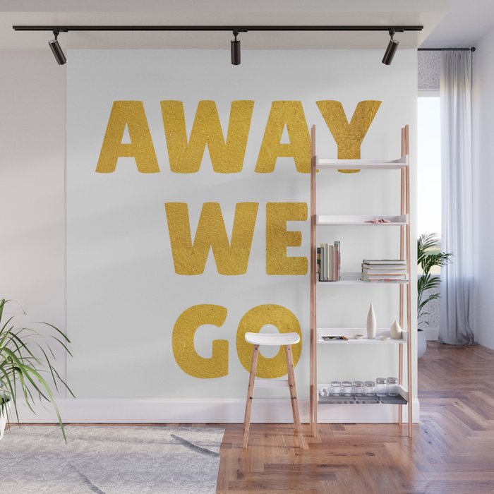 Away We Go in Bold Gold Wall Mural