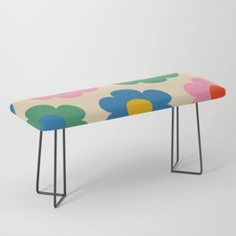 Such Cute Flowers Colorful Retro Pop Floral Pattern Bench