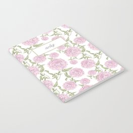 Sweet Bright Purple Peony Floral Illustration Pattern Notebook
