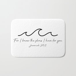 Jeremiah 29:11 Waves, Black Bath Mat | Deep, Landscape, Faith, Jeremiah2911, Typography, Rustic, Religious, Waves, Graphicdesign, Saying 