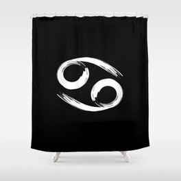 Cancer Zodiac Sign White Symbol Shower Curtain