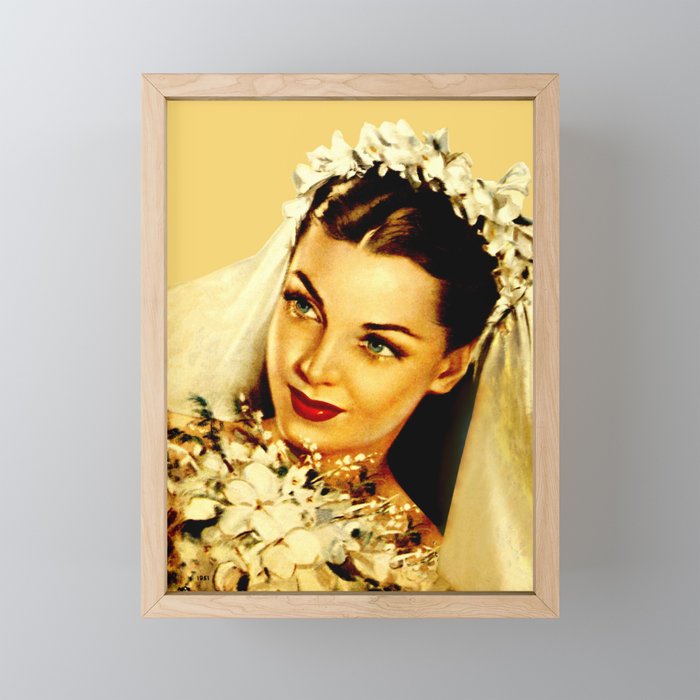 The Beautiful Bride - 1940s, 1950s, Old World Romantic Wedding Framed Mini Art Print
