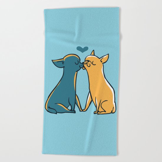 Chihuahua Kisses Beach Towel