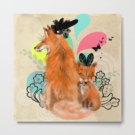 fancy foxes Metal Print