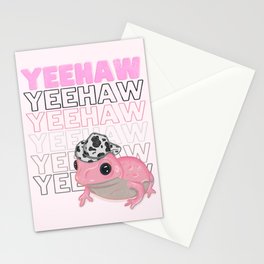 Pink Yeehaw Frog Stationery Card