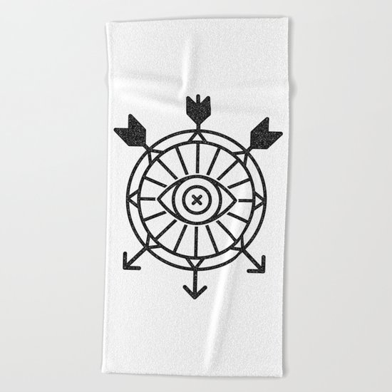 shield of arrows Beach Towel