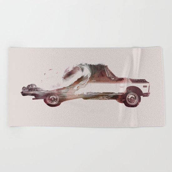 Drive me back home 3 Beach Towel