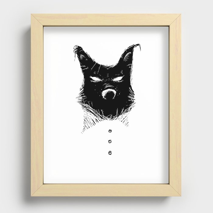 Button Wolf Recessed Framed Print