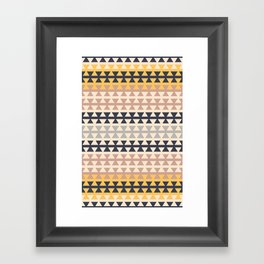 Desert Boho Ethnic Pattern with Triangles Framed Art Print