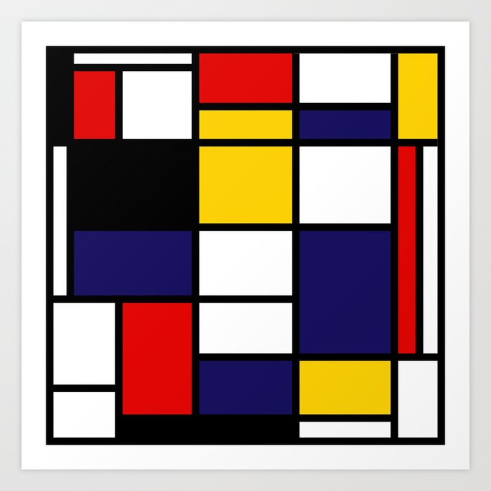 Mondrian De Stijl Modernist Inspired Abstract Art #2 Art Print by that ...