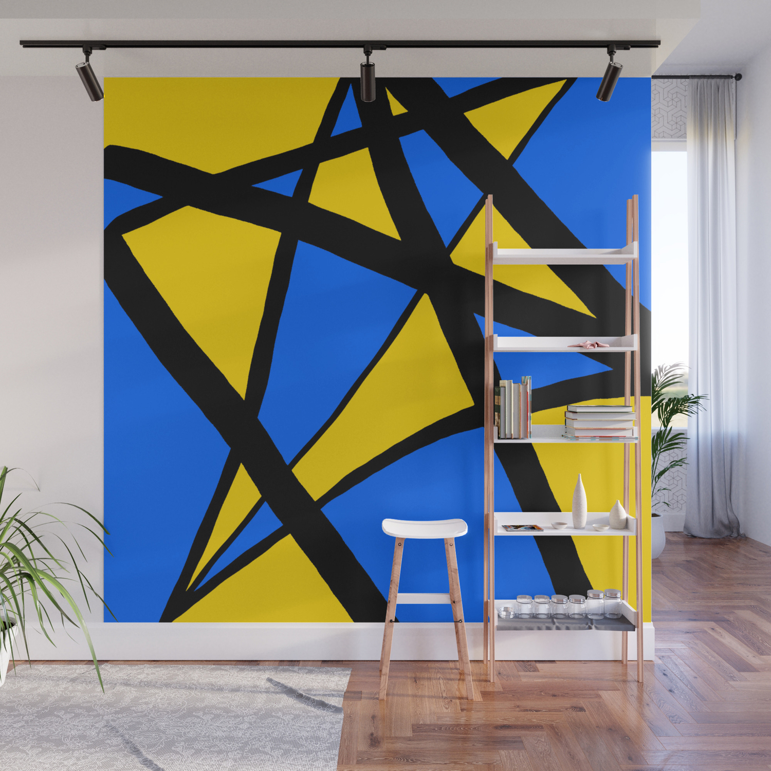 Yellow And Blue Triangles Abstract Wall Mural By Abstractcolor Society6 Abstract background colorful triangle shapes decor. yellow and blue triangles abstract wall mural by abstractcolor