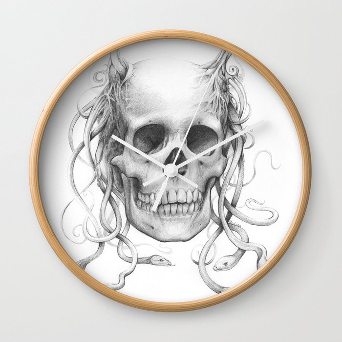 Medusa Skull Wall Clock