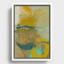summer green abstract art Framed Canvas