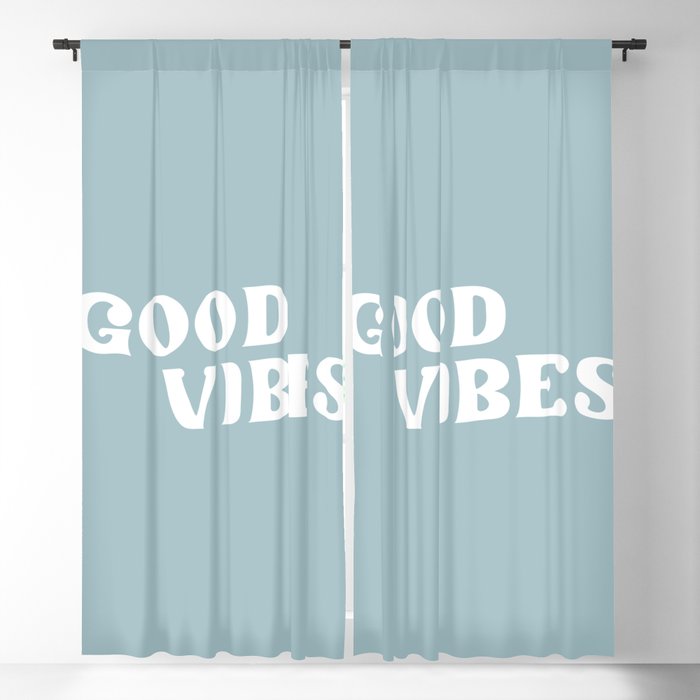 Good Vibes 2 blue Blackout Curtain