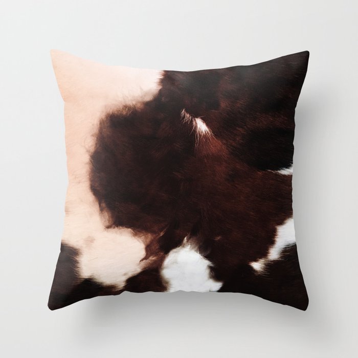 Dark Cowhide Fur (digitally created) Throw Pillow