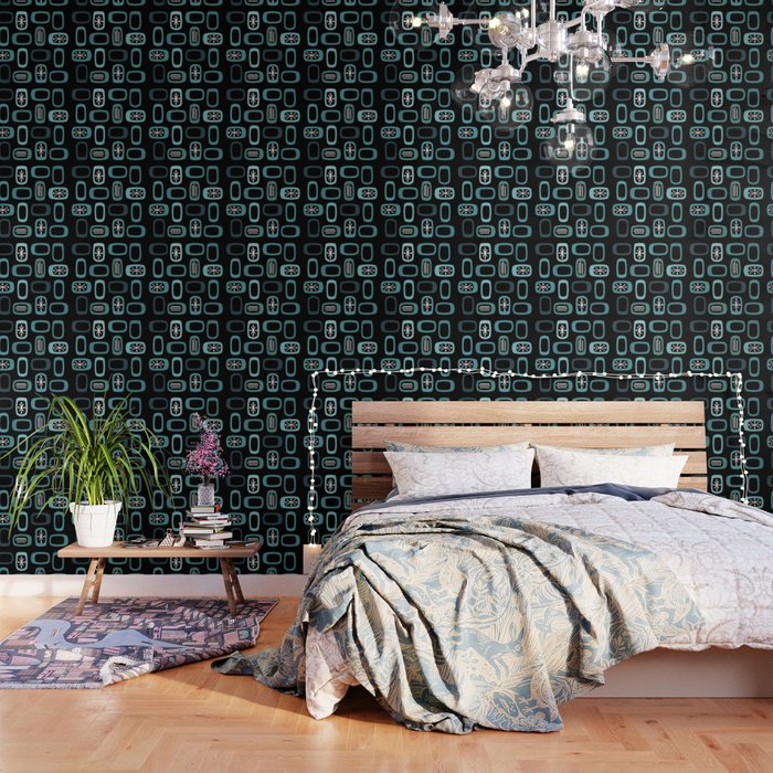 Black and turquoise wallpaper discount