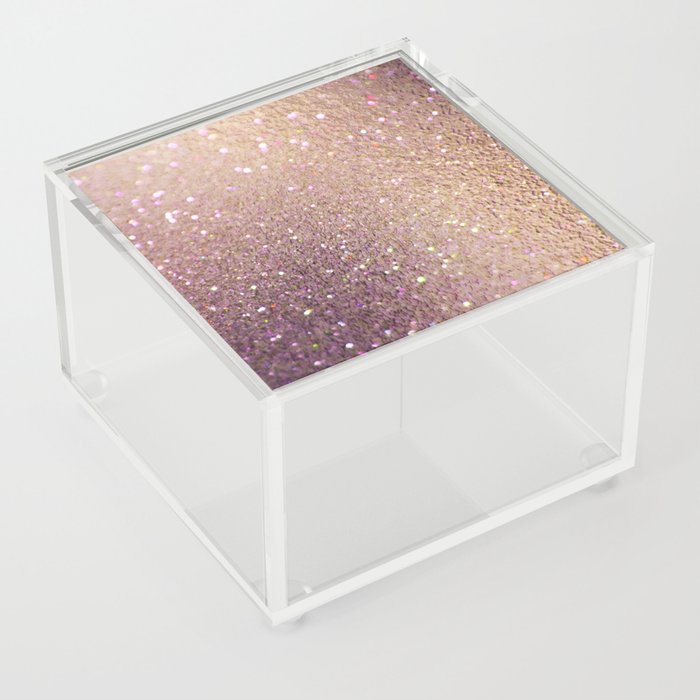 Tan Iridescent Glitter Acrylic Box