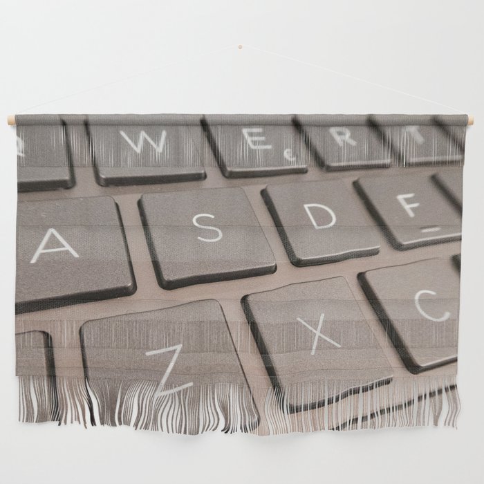 Close-up detail of a QWERTY keyboard of a laptop PC Wall Hanging
