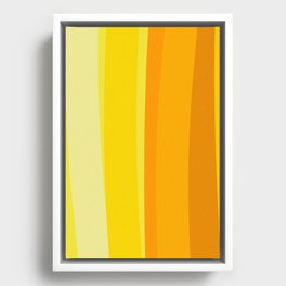 Ombre Yellow Organic Stripes Framed Canvas
