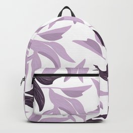Abstract modern pastel lavender white leaves floral Backpack
